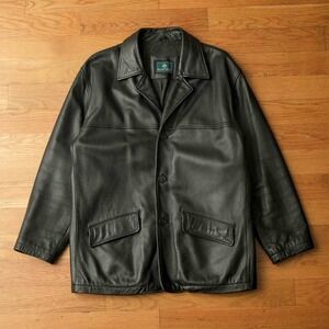 Rainforest Leather Jacket Men's Classic Black Size‎ Large Outerwear Fall Classic